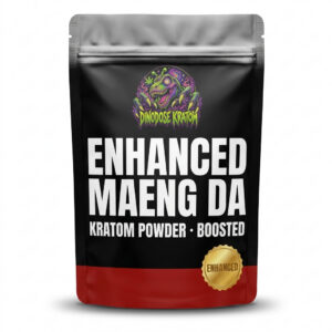 Enhanced Maeng Da Thai Kratom - DinoDose Kratom kratom product, lab-tested with brand logo on white background