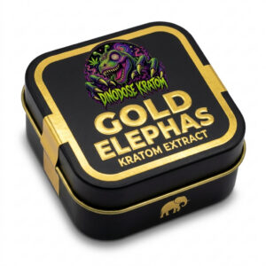 Gold Elephas Kratom Extract (2) - DinoDose Kratom kratom extract, lab-tested with brand logo on white background