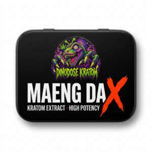 Maeng Da X Kratom Extract - DinoDose Kratom kratom extract, lab-tested with brand logo on white background