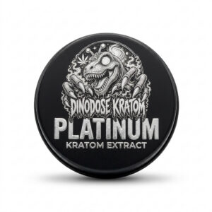 Platinum Kratom Extract - DinoDose Kratom kratom extract, lab-tested with brand logo on white background