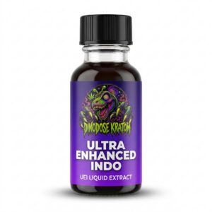 UEI Liquid Kratom Extract - DinoDose Kratom liquid kratom extract shot, lab-tested with brand logo on white background